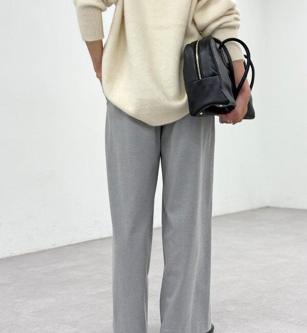  「【真冬まで暖か】両面起毛イージーストレートパンツ」|チノ|