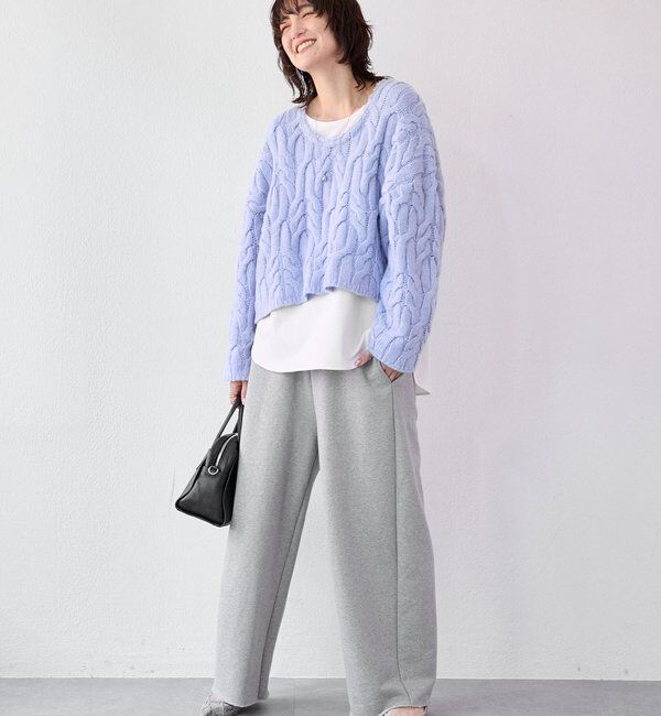  「【大人のこなれ感を演出】フリンジネックケーブルニット」|ニット・セーター|