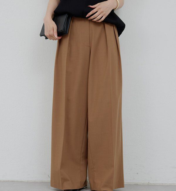  「【新色BR登場/セットアップ対応】ダブルタックパンツ」|スラックス|