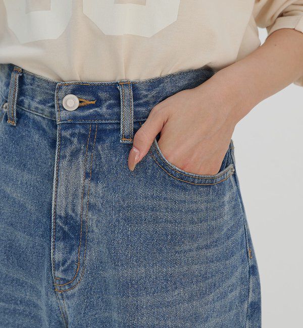  「センタープレスワイドデニム」|デニム|