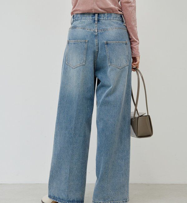  「センタープレスワイドデニム」|デニム|