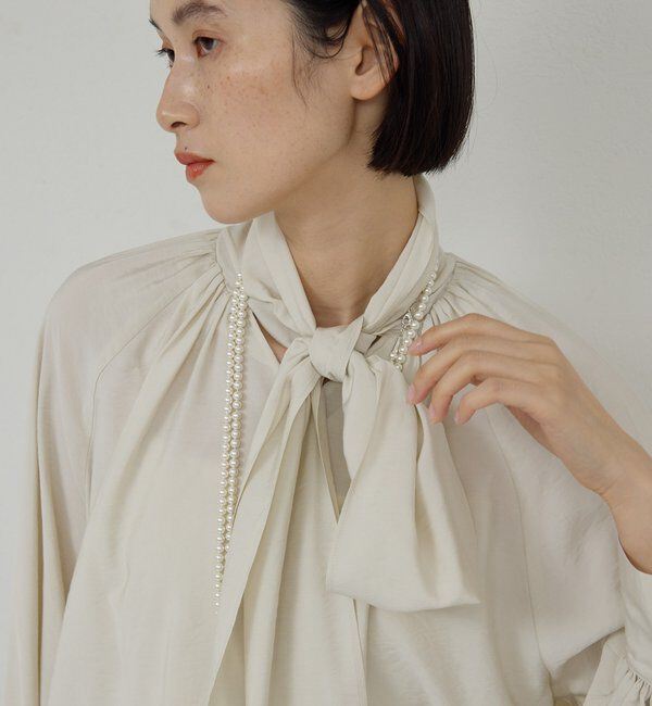  「【上品&times;華やか】【2way】ギャザーボウタイブラウス」|シャツ・ブラウス|