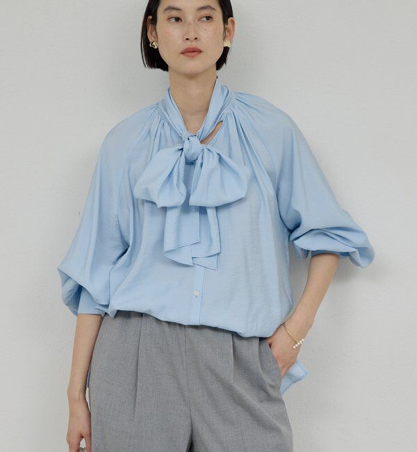  「【上品&times;華やか】【2way】ギャザーボウタイブラウス」|シャツ・ブラウス|