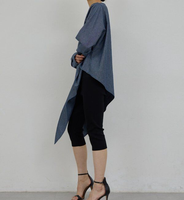  「【PEAS】【手洗い可】アシメシャンブレーシャツ」|シャツ・ブラウス|