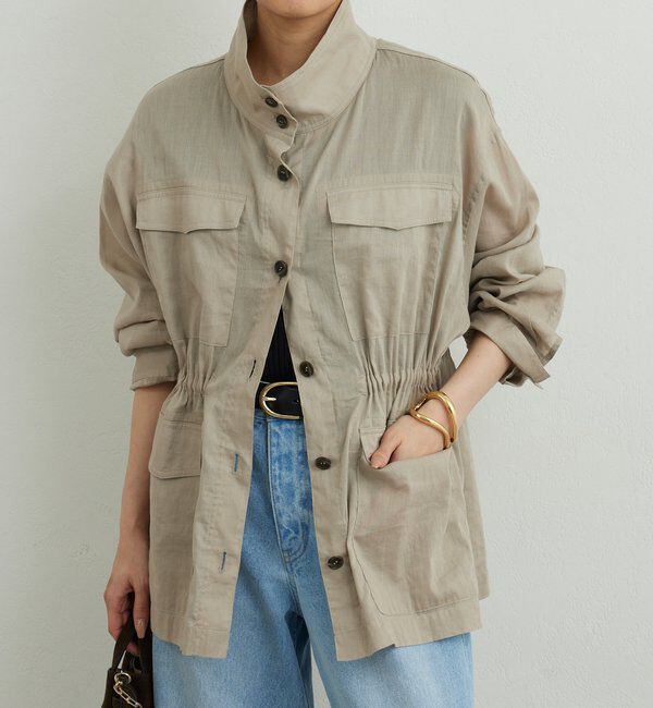  「【WEB限定リバイバル】シアーミリタリージャケット」|その他|グレージュ