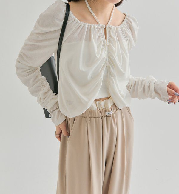  「スクエアネック シャーリングカーディガン」|Tシャツ・カットソー|