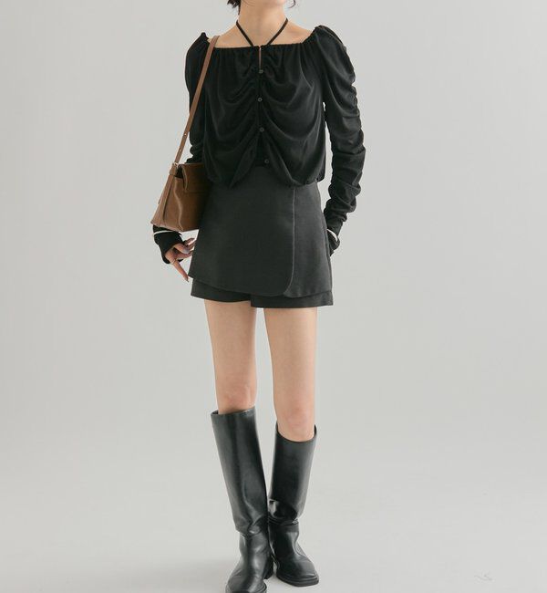  「スクエアネック シャーリングカーディガン」|Tシャツ・カットソー|