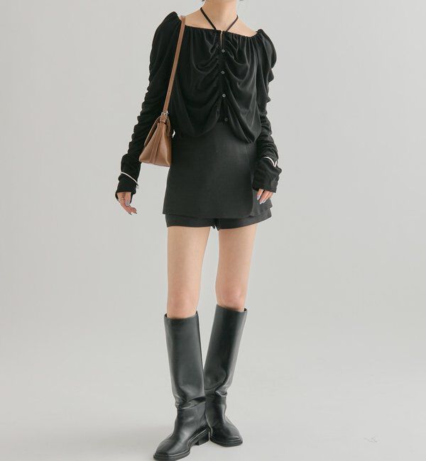  「スクエアネック シャーリングカーディガン」|Tシャツ・カットソー|