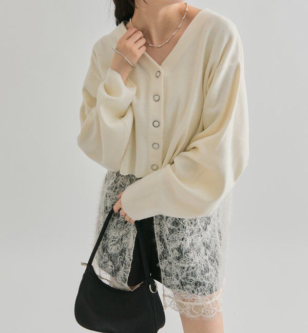  「Vボタンカーディガン」|カーディガン|