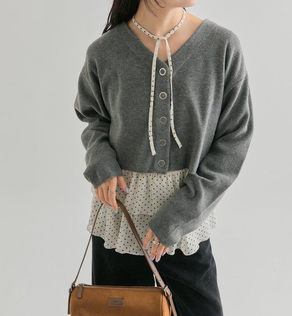  「Vボタンカーディガン」|カーディガン|