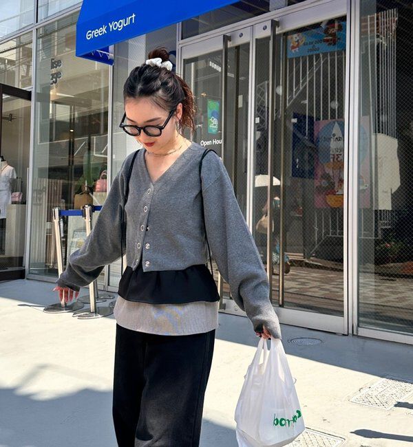  「Vボタンカーディガン」|カーディガン|