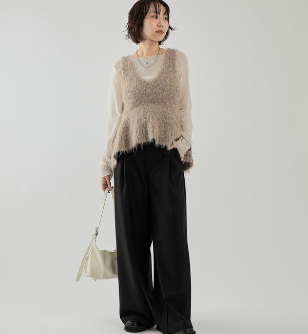  「シャギーニット ペプラムベスト」|ニット・セーター|