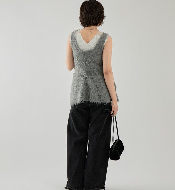  「シャギーニット ペプラムベスト」|ニット・セーター|