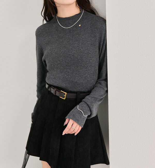  「プレート付きハイネックニット」|ニット・セーター|