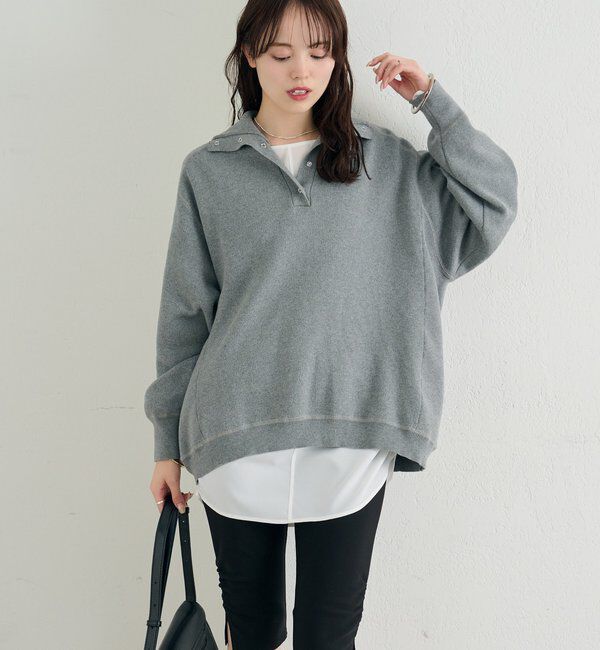  「スウェットライクヘンリーニット」|ニット・セーター|