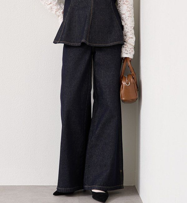  「裾スリットフレアデニム」|デニム|