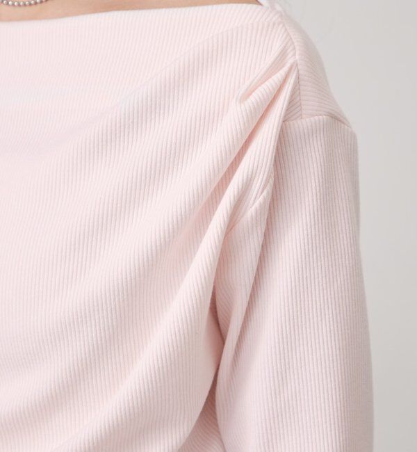  「チャーム付きオフショルリブロングTシャツ」|Tシャツ・カットソー|