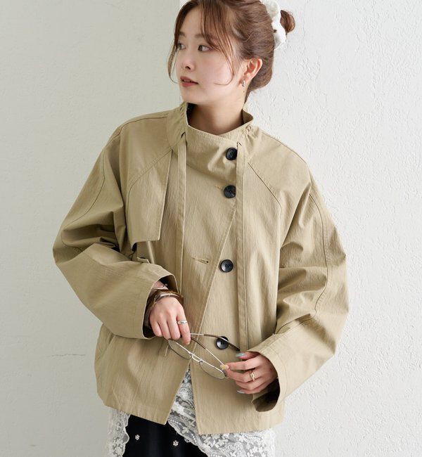  「スタンドカラーショートトレンチ」|トレンチコート|