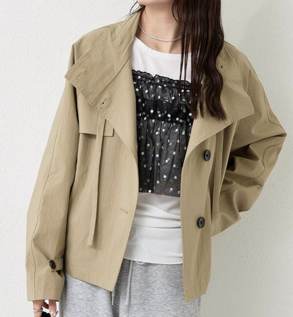  「スタンドカラーショートトレンチ」|トレンチコート|
