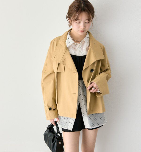  「スタンドカラーショートトレンチ」|トレンチコート|