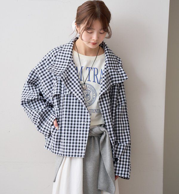  「スタンドカラーショートトレンチ」|トレンチコート|