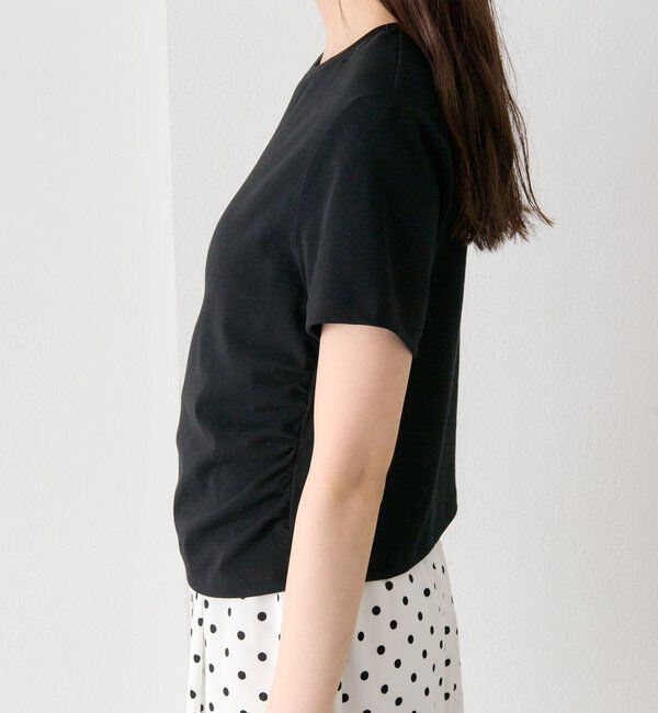  「サイドギャザーチビTシャツ」|Tシャツ・カットソー|