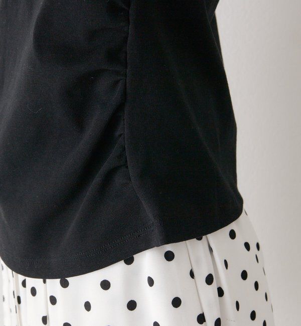  「サイドギャザーチビTシャツ」|Tシャツ・カットソー|