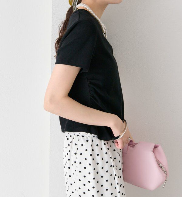  「サイドギャザーチビTシャツ」|Tシャツ・カットソー|