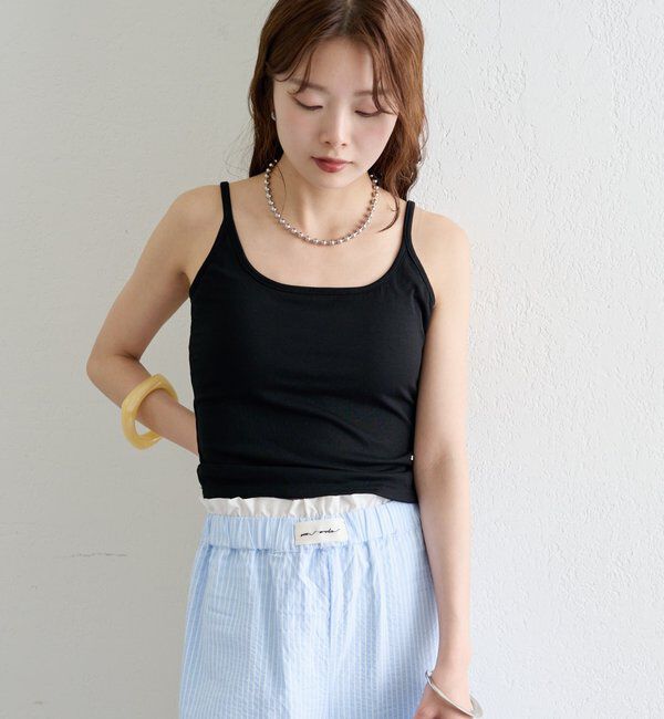  「パット付きレースアップキャミソール」|キャミソール|