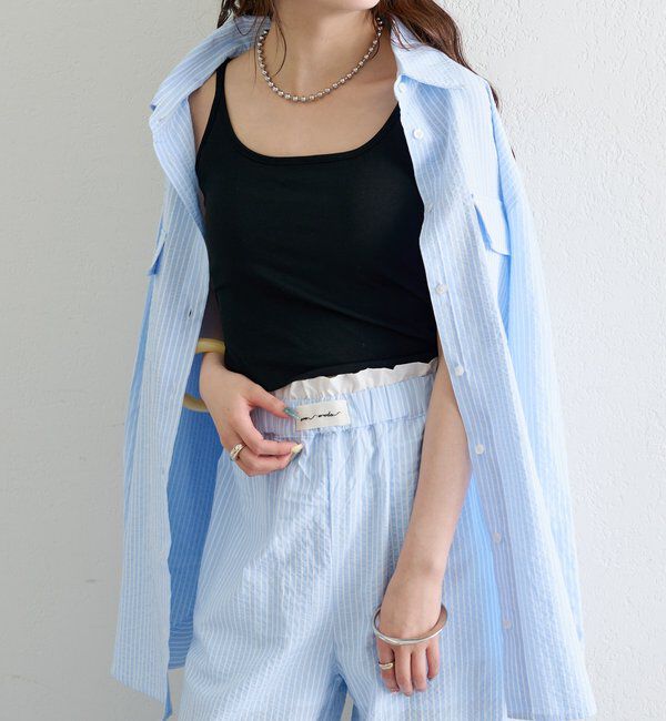  「パット付きレースアップキャミソール」|キャミソール|