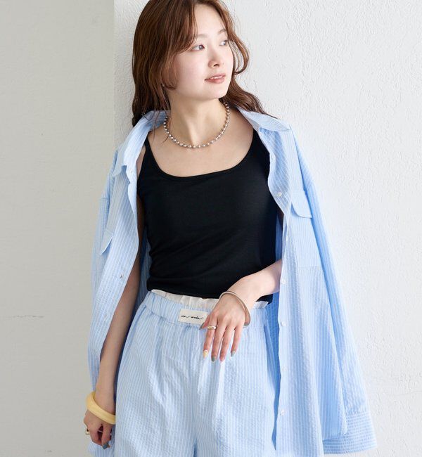  「パット付きレースアップキャミソール」|キャミソール|