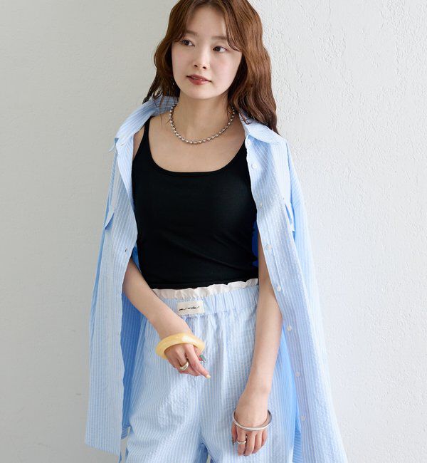  「パット付きレースアップキャミソール」|キャミソール|