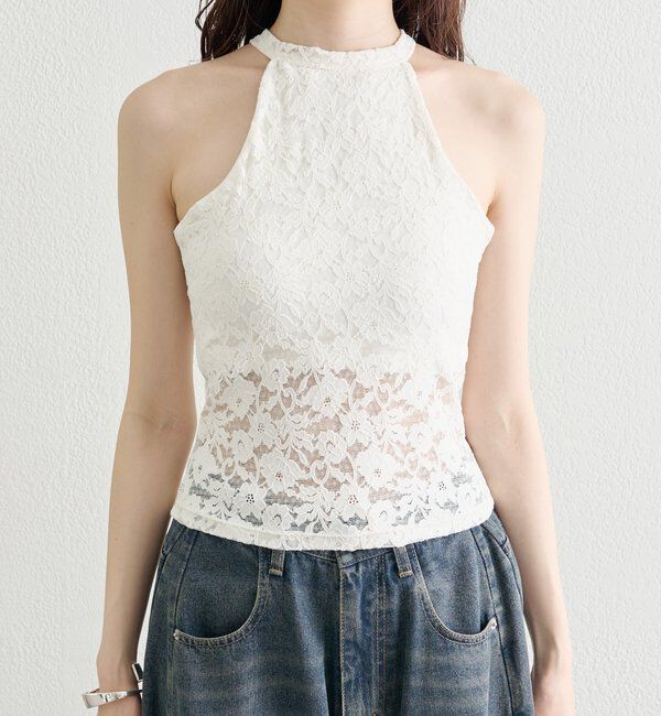  「パット付きレースアメスリキャミソール」|キャミソール|