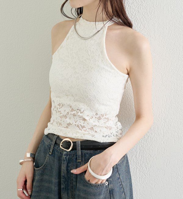  「パット付きレースアメスリキャミソール」|キャミソール|