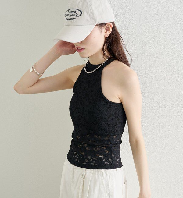  「パット付きレースアメスリキャミソール」|キャミソール|
