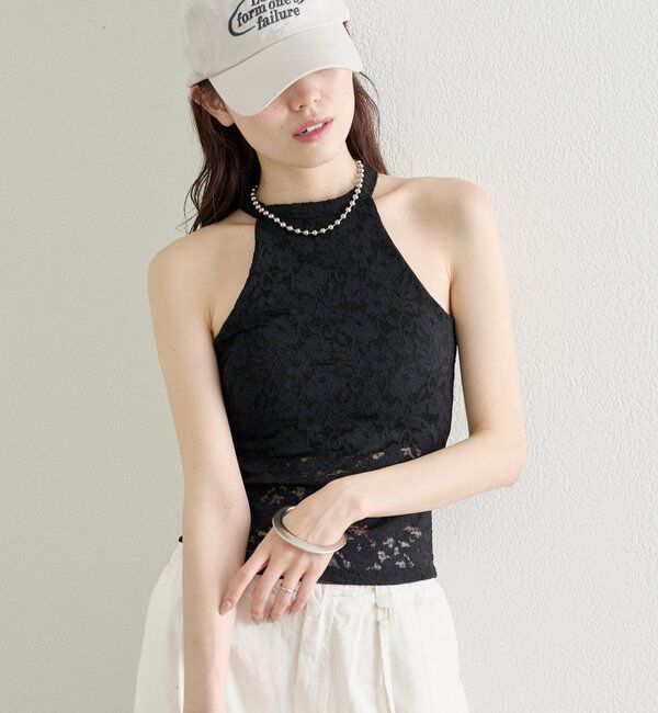  「パット付きレースアメスリキャミソール」|キャミソール|