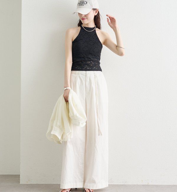  「パット付きレースアメスリキャミソール」|キャミソール|