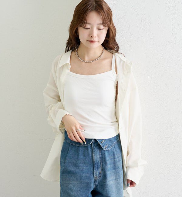  「パット付きバックシャンレースキャミソール」|キャミソール|