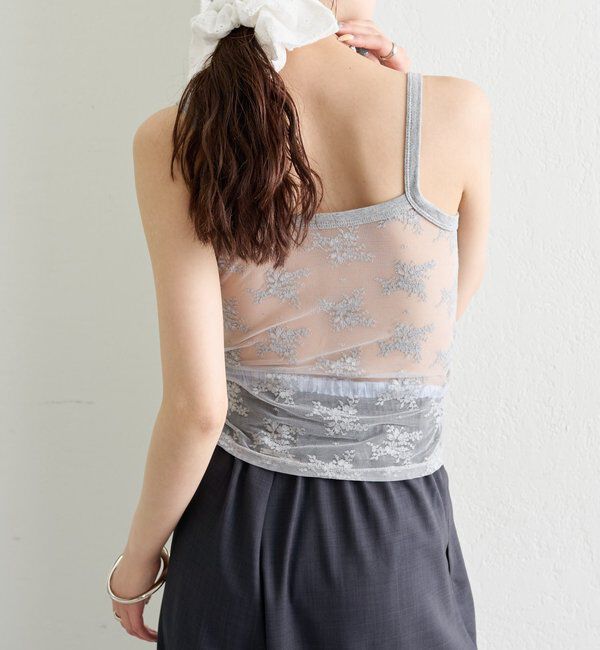  「パット付きバックシャンレースキャミソール」|キャミソール|