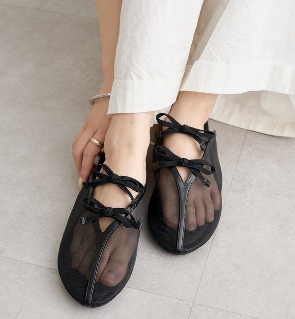  「リボンチュールフラットシューズ」|その他|