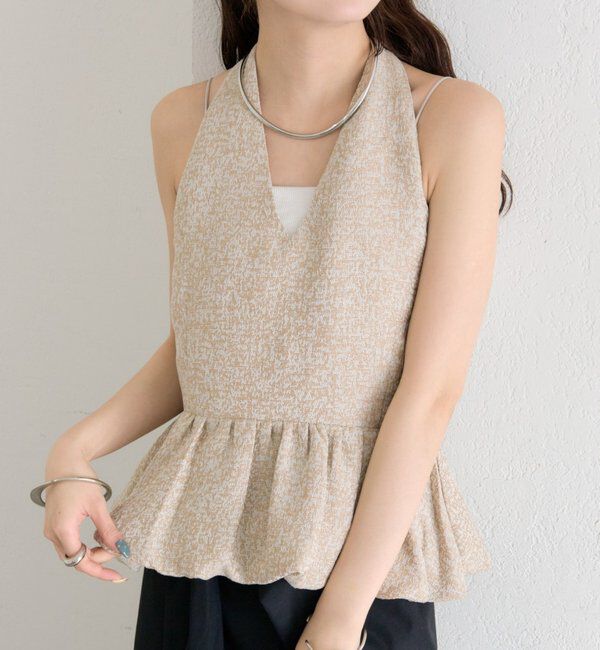  「ジャガードホルタービスチェ」|シャツ・ブラウス|