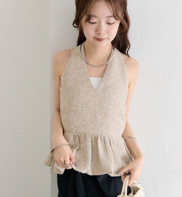  「ジャガードホルタービスチェ」|シャツ・ブラウス|