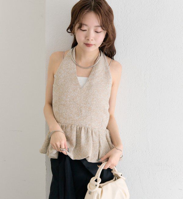  「ジャガードホルタービスチェ」|シャツ・ブラウス|