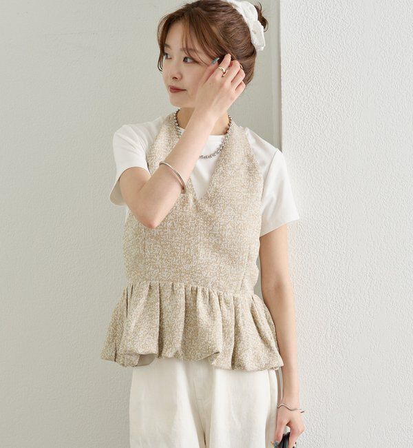 「ジャガードホルタービスチェ」|シャツ・ブラウス|