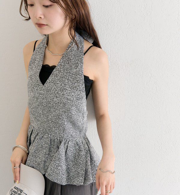  「ジャガードホルタービスチェ」|シャツ・ブラウス|