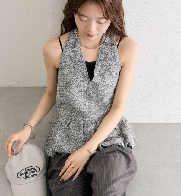  「ジャガードホルタービスチェ」|シャツ・ブラウス|