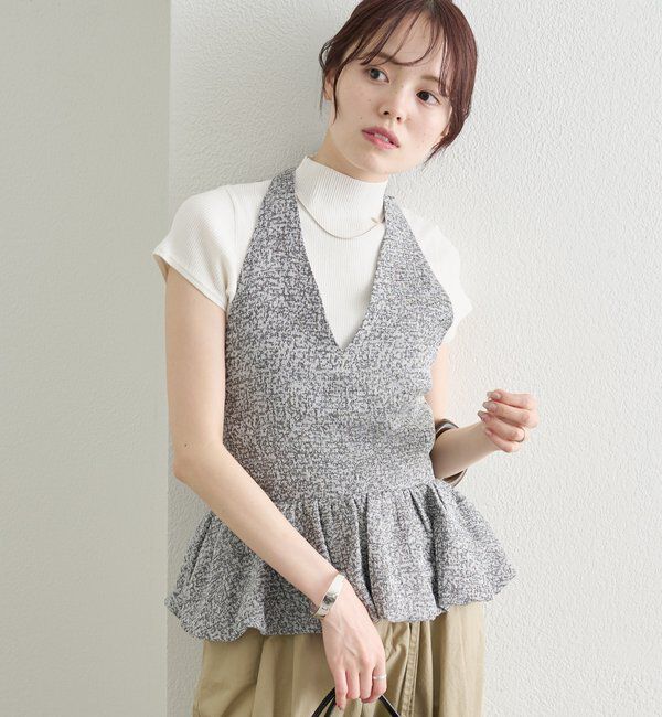  「ジャガードホルタービスチェ」|シャツ・ブラウス|