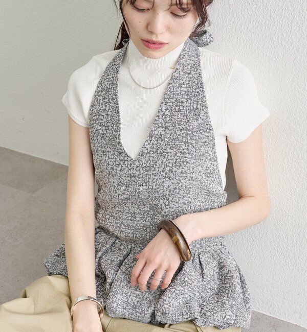  「ジャガードホルタービスチェ」|シャツ・ブラウス|