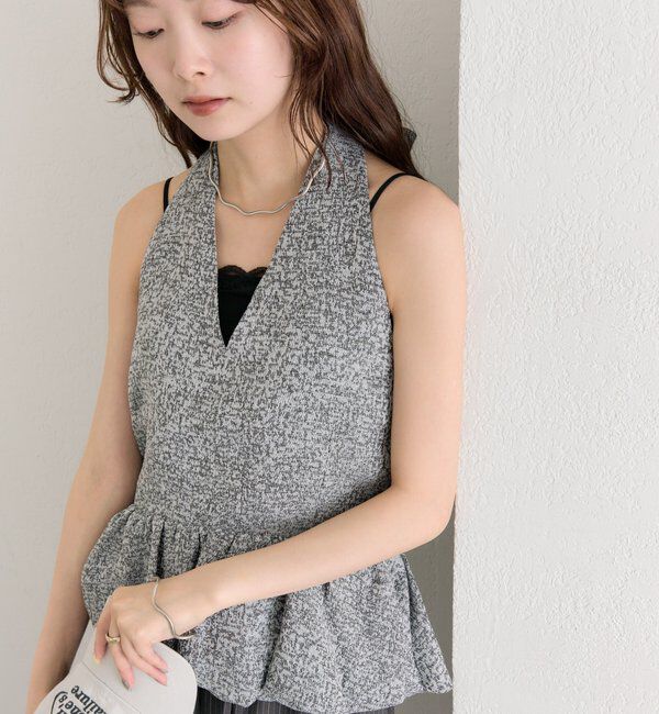  「ジャガードホルタービスチェ」|シャツ・ブラウス|