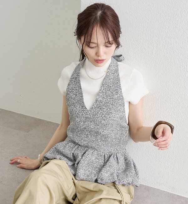  「ジャガードホルタービスチェ」|シャツ・ブラウス|